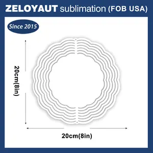 ZELOYAUT Wholesale 8inch Circle Sublimation Wind Spinner Blanks For Garden Decoration Premium Garden Ornament For Yard