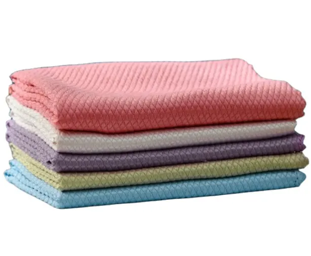 ผ้าไมโครไฟเบอร์เช็ดทำความสะอาดแบบหนาพิเศษทำความสะอาดได้ง่ายผ้ากล่องผ้าเทอร์รี่สำหรับห้องครัว