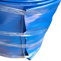 Tuyau plat renforcé en PVC bleu à double couche avec armature en fil d'acier pour le refoulement d'eau et l'irrigation flexible, enroulé sur mesure
