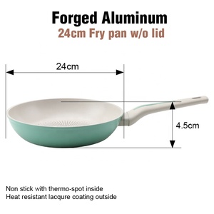 Poêle à frire commerciale antiadhésive en aluminium forgé avec technologie Thermo-Spot intégrée, compatible induction, 24 cm, modèle allemand européen - Product Image 5