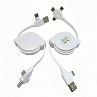 Cable de Carga Retráctil Universal para Teléfono Móvil y Tableta, Carga Rápida, Logotipo Personalizado, Transmisión de Datos, Múltiples Puertos USB, 5 en 1