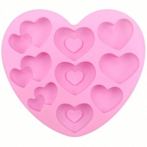 Moule à gâteau en silicone écologique personnalisé avec logo, moule à savon et bougie fait main, 9 cavités, 3 types de cœurs différents, OEM/ODM - Product Image 3