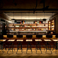 Comptoir de bar commercial et domestique haut de gamme ROYAL METAL, fusion de bois massif, grande capacité, salon, appartement, table à manger