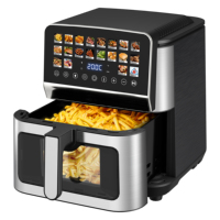Oven Penggorengan Udara Digital OEM Tanpa Minyak, Pemanas Ganda Atas Bawah, Kapasitas Besar 9L, Bahan Stainless Steel