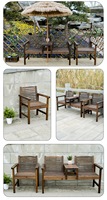 Mobilier de jardin 2 places Chaise d'extérieur en bois Chaise de jardin en bois Chaise double