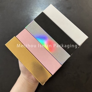 ISMAN Boîte de gloss à lèvres prête à être expédiée W27 H115mm Rose Blanc Noir Or Emballage en papier holographique Vente en gros Marque privée Pro - Product Image 2