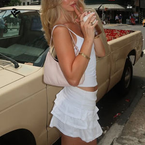 Conjunto de dos piezas Ropa de mujer Trajes al por mayor para damas Camiseta sin mangas de 2 piezas de alta calidad y conjunto de Falda plisada - Product Image 5