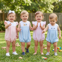 Combinaison à bulles pour bébé de Pâques, printemps-été, vente en gros, combinaisons pour petites filles, tenue assortie pour frères et sœurs, vêtements pour nouveau-nés