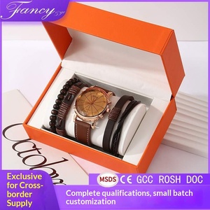 Set Regalo Transfrontaliero per Uomo - Festa del Papà, Compleanno, Laurea - Orologio al Quarzo da Uomo <span class=keywords><strong>in</strong></span> Pelle dal Design Moderno e Semplice - Product Image 2