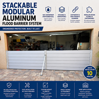 Système de barrière anti-inondation modulaire en aluminium empilable, étanche, à installation rapide pour entrées de garage, sous-sols et entrepôts
