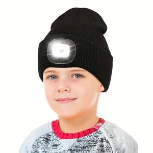 Mùa Đông Bán Buôn Ngoài Trời Thể Thao Hat Mùa Đông Chạy Phản Quang <span class=keywords><strong>LED</strong></span> Ánh Sáng Cap - Product Image 3
