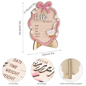 Letrero de Anuncio de Nacimiento de Ganso Tonto, Tabla de Madera para Hitos del Primer Cumpleaños, Regalo de Recuerdo para Baby Shower, Manualidades - Product Image 5