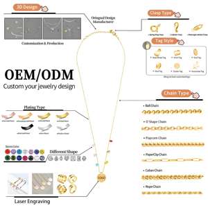 Venta al por mayor de acero inoxidable Diy Mini alfabeto globo letra collar 18K chapado en oro colgante iniciales - Product Image 4