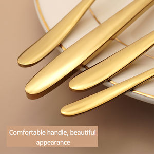 Cubiertos Dorados Acero Silverware Inoxidable 4 ملعقة شوكة طقم أواني مسطحة من الفولاذ المقاوم للصدأ - Product Image 5