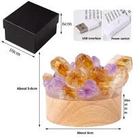 Lampe diffuseur en cristal de quartz naturel, baguette de cristal, lumière d'ambiance originale et créative pour la maison, la chambre à coucher, coffret cadeau de Noël