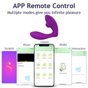アプリ操作の遠隔操作カップル用バイブレーター、シリコン製クリトリス吸引玩具、ディルドバイブレーター、装着式バイブレーター、女性用セックストイ - Product Image 6