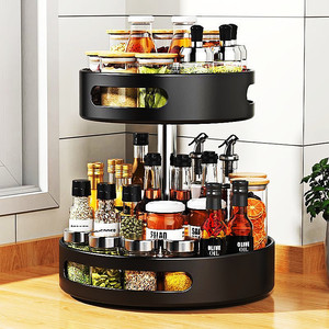 360 <b>Rotating</b> Multi Layer Condiment <b>Rack</b> With Handle For Kitchen Spice <b>Storage</b> L Size - Product Image 1