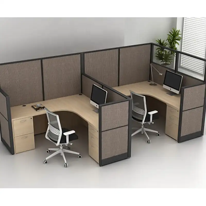Estación de trabajo de escritorio de cubículo para 2 personas, centro de llamadas de partición alta, estilo americano
