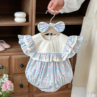 Tenues assorties pour sœurs, robe à manches à volants à imprimé floral et combinaison pour bébé fille, idéale pour les sorties quotidiennes en plein air