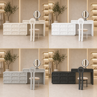 Meuble de toilette moderne en contreplaqué avec rangement intégré, design extensible, hauteur réglable, table de maquillage pour bureau, grand meuble de maison