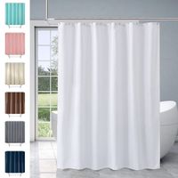 Taille de support Polyester personnalisé blanc 180*180cm imperméable à l'eau moderne salle de bain rideau de douche résistant à la moisissure fini avec des crochets