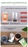 Tasse à thé jetable double paroi en carton doré avec filtre intégré pour réception de bureau – Idéale comme cadeau