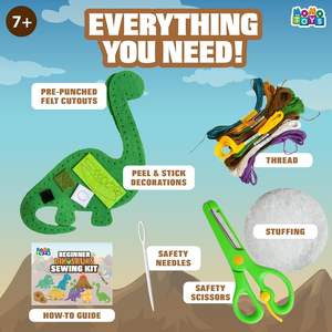 Attività per bambini il mio primo principiante artigianato viaggio fai da te giocattoli del bosco dinosauro Kit di cucito in feltro personalizzato per i bambini - Product Image 2