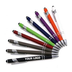Wholesale Promotional Metal Ballpoint With Custom Logo Soft Rubber Touch Screens Ball Point for Office Business <b>Gift</b> <b>Pen</b> - Product Image 1