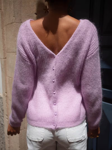 Maglione <span class=keywords><strong>da</strong></span> Donna con Scollo a Barca e Design con Bottoni a V sul Retro, Pullover Casual e Comodo per Uso Quotidiano, Supporta OEM ODM Personalizzato - Product Image 1