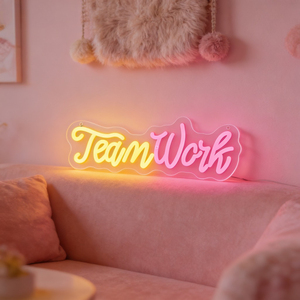 यूएसबी संचालित नेऑन साइन "टीम वर्क" डिमिबल स्विच के साथ, होम बार, कैफे, रेस्तरां, पार्टी और कमरे की दीवार सजावट के लिए एकदम सही है - Product Image 5