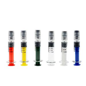 Jeringa de vidrio de 1ml, <span class=keywords><strong>jeringas</strong></span> reutilizables con logotipo personalizado para aceite cosmético, tapa Luer Lock con émbolo colorido <span class=keywords><strong>sin</strong></span> <span class=keywords><strong>aguja</strong></span> - Product Image 3