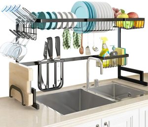 Popolare stendino regolabile per lavello stendino per piatti in acciaio inossidabile a 2 livelli espandibile di alta qualità sul lavandino - Product Image 1