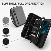 Housse de protection pour ordinateur portable EVA, sac de voyage pour bureau, avec fermeture éclair, poche pour chargeur USB et batterie externe