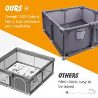 Grande affaire sur imperméable 150D Oxford tissu parc intérieur/extérieur Whelp chien boîte pour chiots fil d'acier cadre fermeture à glissière