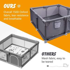 Grande affare sul <span class=keywords><strong>Playpen</strong></span> impermeabile in tessuto Oxford 150D per interni/esterni scatola per cani per cuccioli in filo di acciaio con chiusura a cerniera - Product Image 5