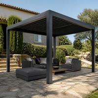 Pergola motorisée à lames orientables en aluminium Jiake avec toit à gouttière étanche pour projets de terrasses de jardin et espaces extérieurs