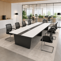 Bureau de conférence électrique réglable en hauteur, table de bureau moderne et minimaliste, poste de travail pour salle de réunion et de formation