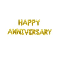 Ballon en aluminium de 16 pouces pour la fête de l'anniversaire de mariage, 10ème, 50ème anniversaire, ballon « Joyeux Anniversaire » pour l'anniversaire de mariage