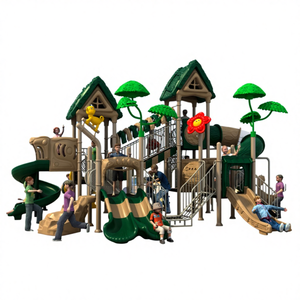 Casa de Juegos Infantil para Jardín, Tipo <span class=keywords><strong>Castillo</strong></span>, con Doble Tobogán de Plástico, Precio de Fábrica Económico - Product Image 1