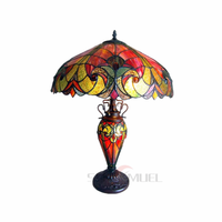 Lampe de table en verre teinté de 16 pouces, bronzage, vente en gros, artisanat personnalisé, soudure manuelle, style européen vintage, luminaires décoratifs Sensmuel
