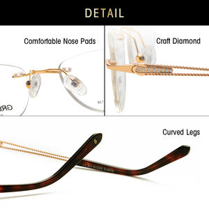 Monturas de Gafas Ovaladas sin Aro Gris Jack SF9015, Minimalistas, Metálicas, Planas, Cómodas, Unisex para Adultos - Product Image 4