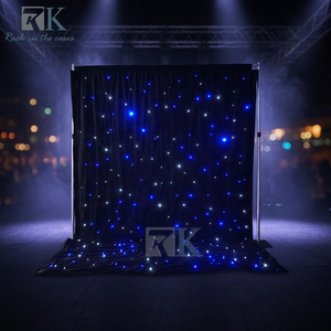 ม่านกำมะหยี่สีดำประดับไฟ LED สำหรับตกแต่งงานแต่งงาน ฉากหลังงานปาร์ตี้ - Product Image 2
