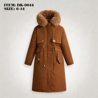Manteau chaud d'hiver pour femmes avec col en fourrure à capuche nouveau Style européen grande taille coton rembourré plaine teint fermeture éclair décoration