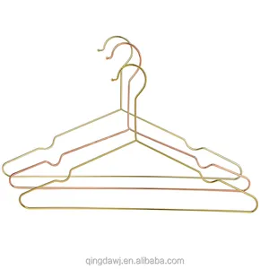 Sıcak satış toptan otel kaymaz tel metal tel altın demir özel çamaşır elbise gömlek ceket askıları altın üreticisi