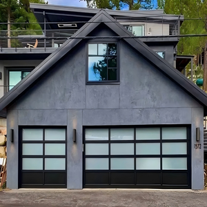 <span class=keywords><strong>Porte</strong></span> <span class=keywords><strong>de</strong></span> <span class=keywords><strong>garage</strong></span> sectionnelle en aluminium avec verre trempé, moderne, panoramique, antivol, à levage automatique, pour villa - Product Image 1