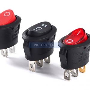 Elliptical Kcd1 Boat Shaped Switch Black Red <strong>2</strong> <strong>3</strong> pins <strong>2</strong> <strong>3</strong> gears 10a silver contact power b - Product Image 1