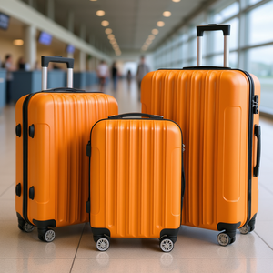 Ensemble de bagages de voyage DB 3 en 1 orange, grande capacité, valise ABS avec serrure, 4 roues, pour les voyages - Product Image 2