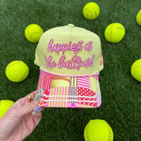 Cappellino da Baseball Dymf Patchwork con Visiera a Contrasto, Personalizzabile, in Twill di Cotone, Regolabile, per Donna