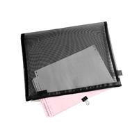 Sac cosmétique en nylon noir avec poignée souple, pochette zippée pliable, mini organisateur de maquillage multifonctionnel pour le rangement quotidien