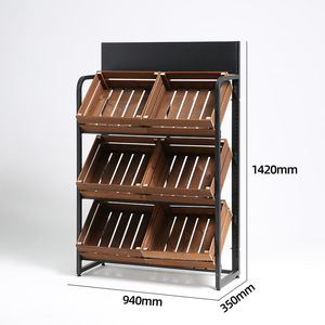 Estantería Comercial de Madera para Frutas y Verduras, Exhibidor para Tienda de Frutas y Verduras - Product Image 4